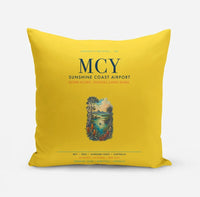 Thumbnail for Sunshine Coast Airport (MCY) design on yellow pillow