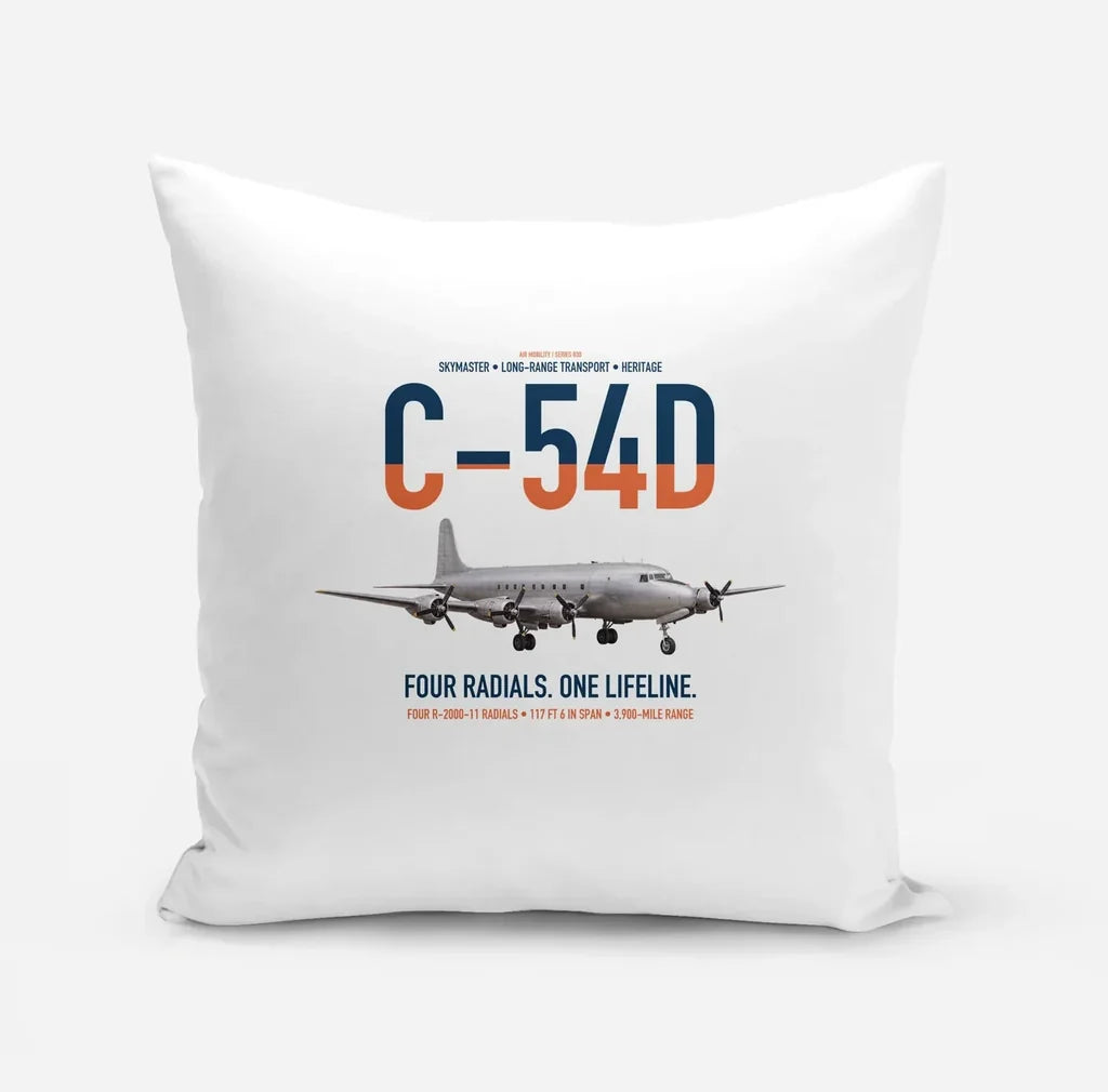 C-54D Skymaster design on white pillow