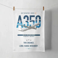 Thumbnail for Airbus A350-900 design on white towel