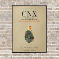 Thumbnail for Chiang Mai International Airport CNX vertical canvas print - framed - beige background