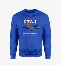 Thumbnail for F2Y-1 Sea Dart Supersonic from the Sea design on blue sweatshirt