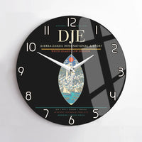 Thumbnail for Djerba-Zarzis International Airport (DJE) design on black no frame wall clock