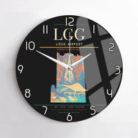 Thumbnail for Liège Airport (LGG) design on black no frame wall clock