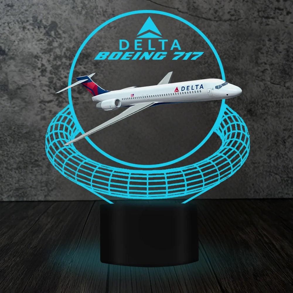 Customisable Boeing 717 3D Lamp - view 2