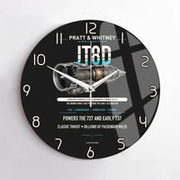 Thumbnail for JT8D design on black no frame wall clock