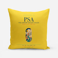 Thumbnail for Pisa Airport Galileo Galilei (PSA) design on yellow pillow