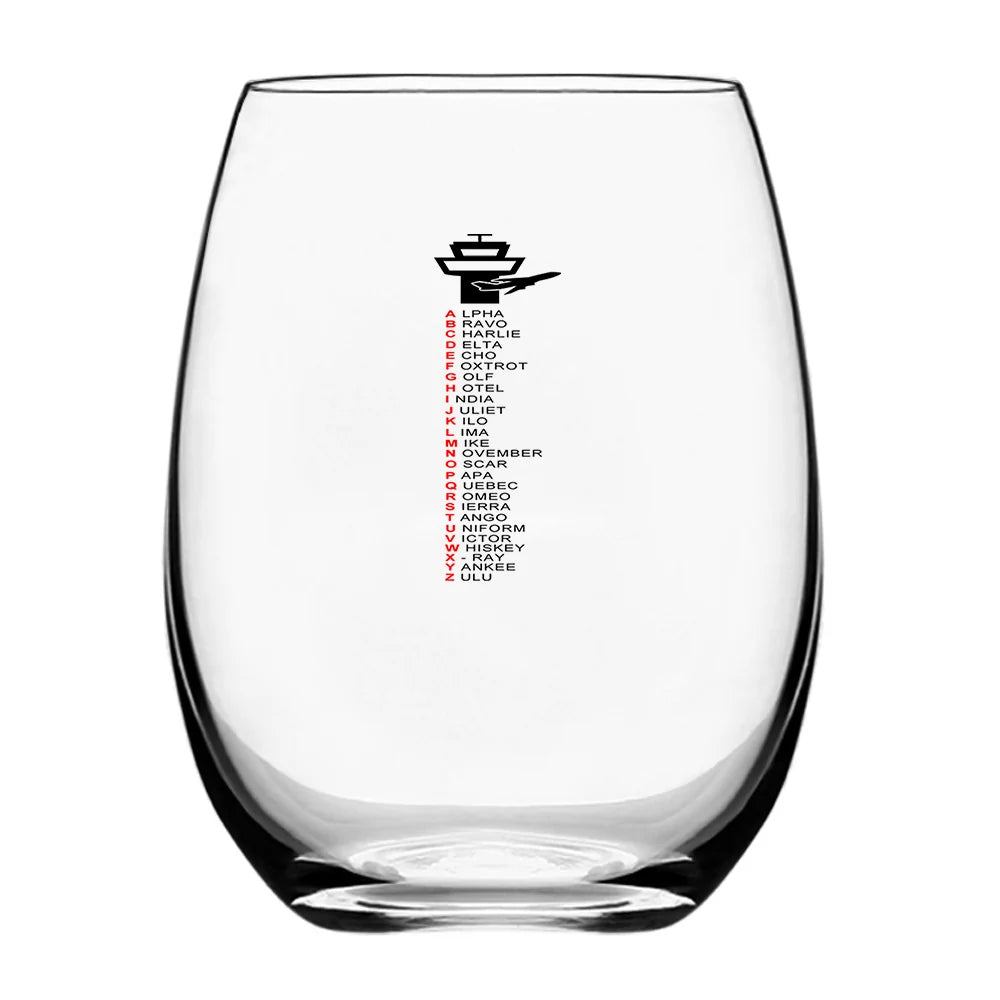 Customisable Aviation Alphabet Drinking Glass - view 2