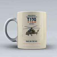 Thumbnail for Turkish Aerospace T129 ATAK Phase 2 design on beige ceramic mug, double-side print