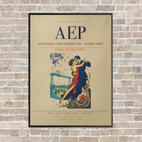 Thumbnail for Aeroparque Jorge Newbery AEP — Buenos Aires vertical canvas print - framed - beige background