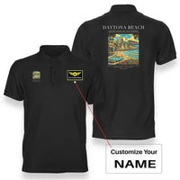 Thumbnail for DAYTONA BEACH - Poster - Double-Side Polo - Black + Name