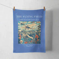 Thumbnail for VINTAGE G4001 - The Flying Field - Designed Towels design on blue