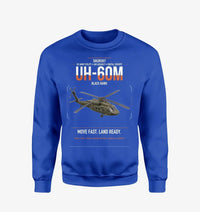 Thumbnail for Sikorsky UH-60M Black Hawk design on blue sweatshirt