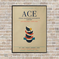 Thumbnail for César Manrique-Lanzarote Airport ACE vertical canvas print - framed - beige background