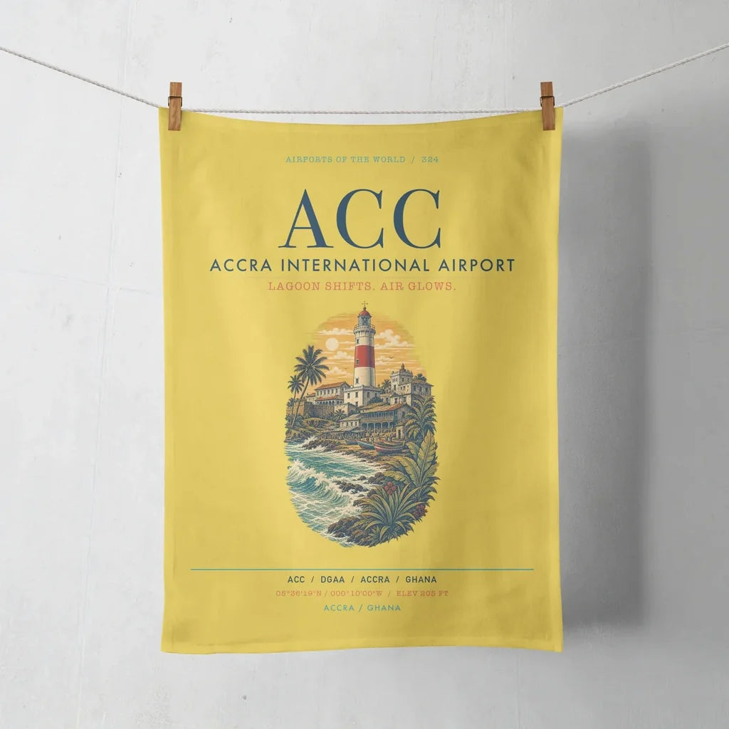 Accra International Airport (ACC) design on yellow towel