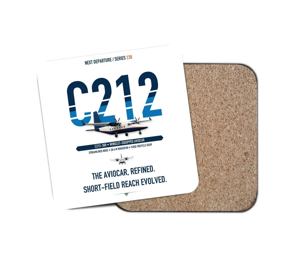 CASA C-212-300 Aviocar design on white 1 piece coaster