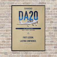 Thumbnail for Diamond DA20 vertical canvas print - framed - beige background