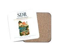 Thumbnail for Santander Airport (SDR) design on white 1 piece coaster