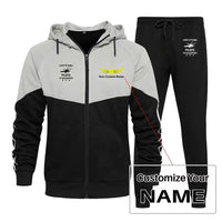 Thumbnail for People Fly Planes Pilots Fly Helicopters Zipped Hoodie - Colourful - Black + Name (Customizable)