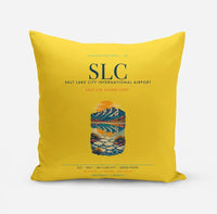 Thumbnail for Salt Lake City International Airport (SLC) design on yellow pillow