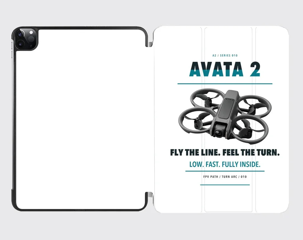 DJI Avata 2 design on white ipad tablet case