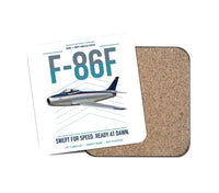 Thumbnail for F-86F Sabre design on white 1 piece coaster