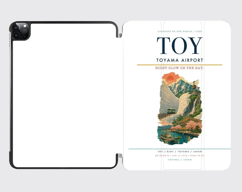 Toyama Airport (TOY) design on white ipad tablet case