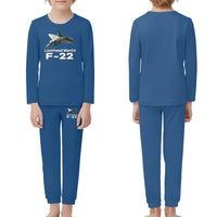 Thumbnail for The Fighter Jet 22 Silhouette children pajamas - Blue
