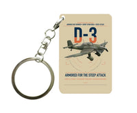 Thumbnail for Junkers Ju 87D-3 design on beige designed key chain, double-side print
