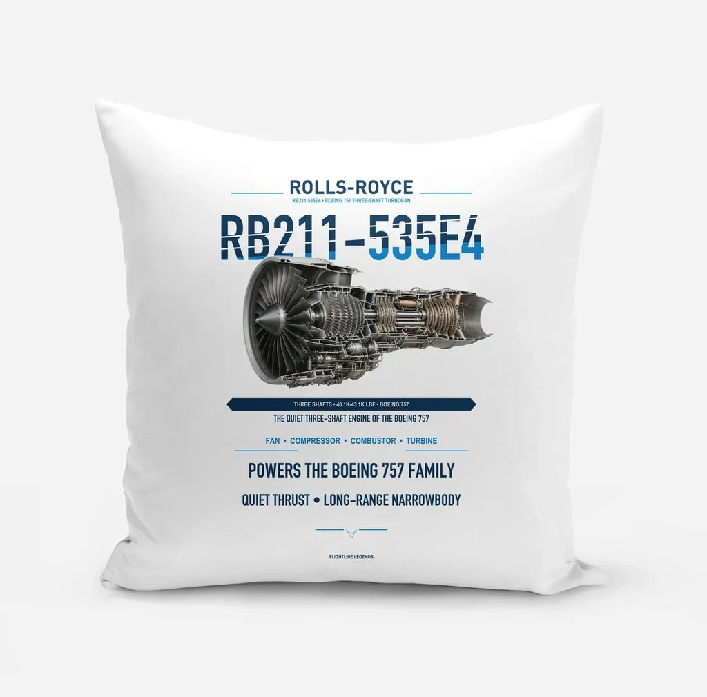 RB211-535E4 design on white pillow