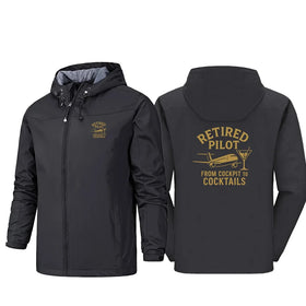 Retired Pilot & Coctails Rain Jackets & Windbreakers