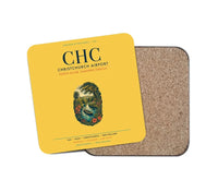 Thumbnail for Christchurch Airport (CHC) design on yellow 1 piece coaster