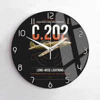 Thumbnail for Macchi C.202 Folgore design on black no frame wall clock