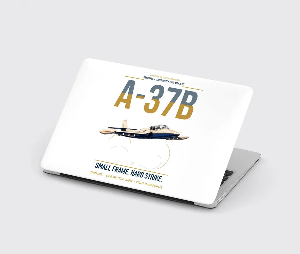 A-37B Dragonfly design on white MacBook case