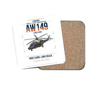 Thumbnail for Leonardo AW149 design on white 1 piece coaster