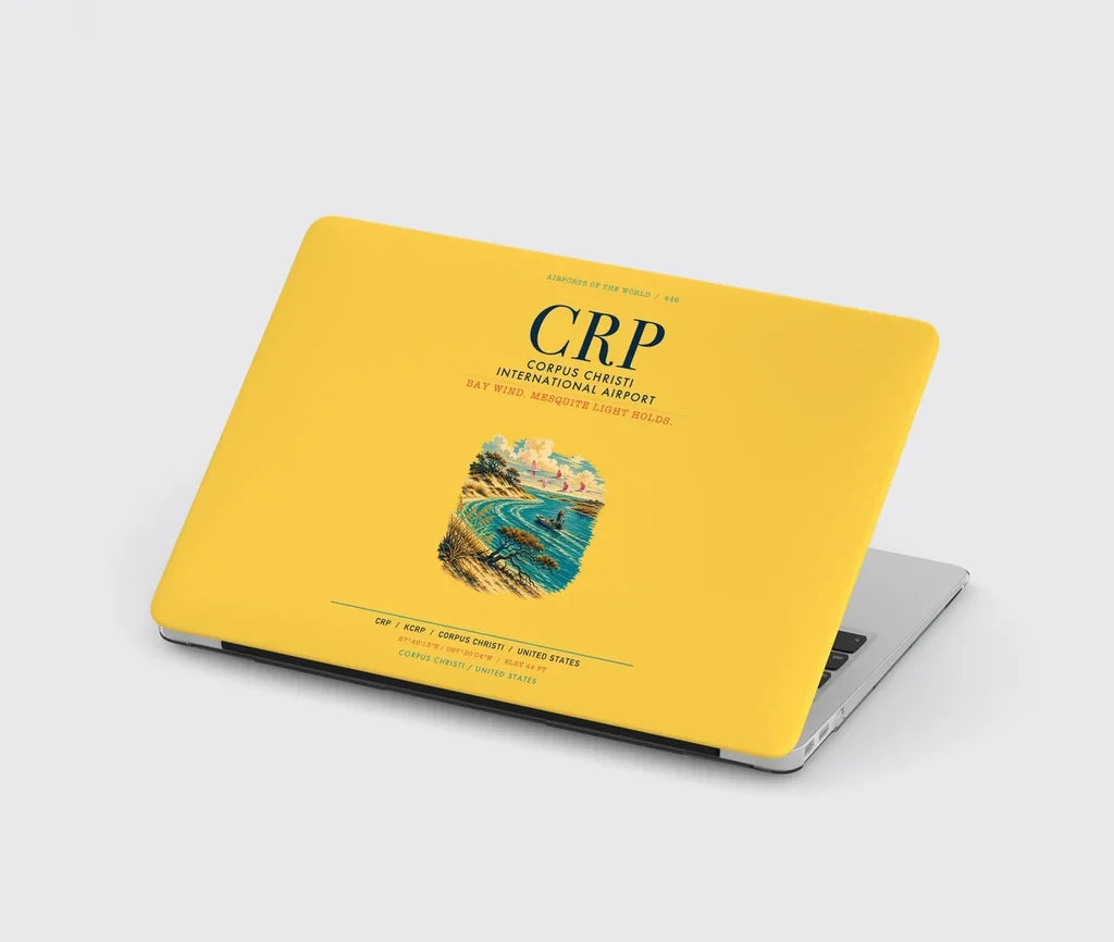 Corpus Christi International Airport (CRP) design on yellow MacBook case