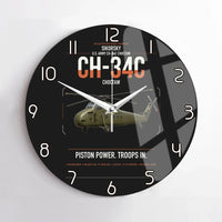 Thumbnail for Sikorsky CH-34C Choctaw design on black no frame wall clock
