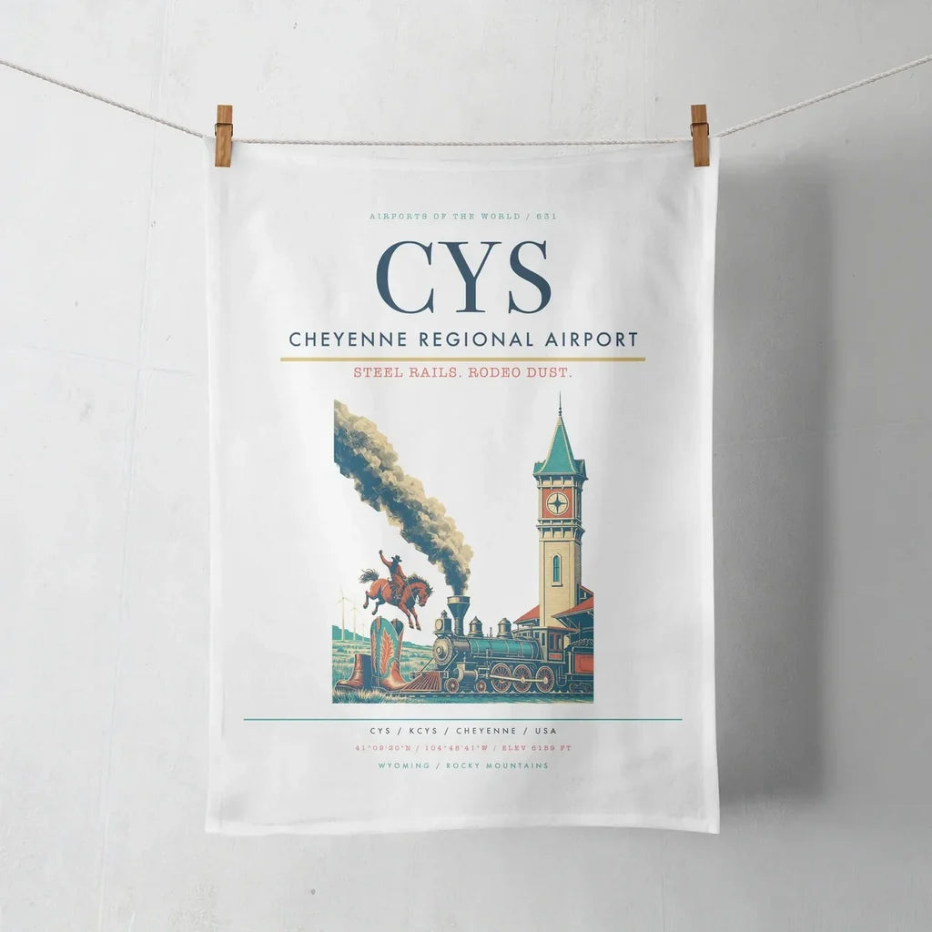 Cheyenne Regional Airport (CYS) design on white towel
