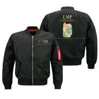 Thumbnail for Lampedusa Airport (LMP) design on black bomber jacket
