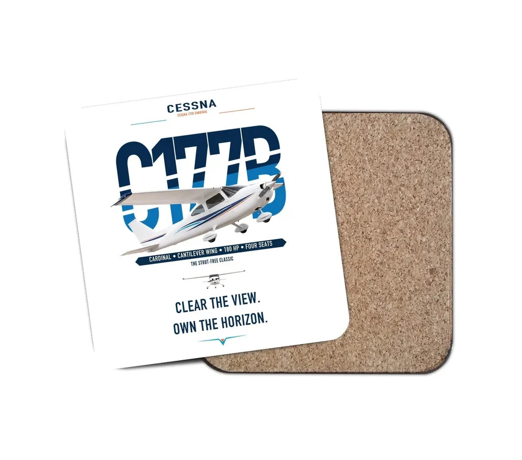 Cessna 177B Cardinal design on white 1 piece coaster