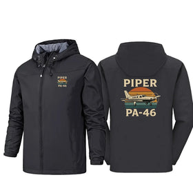 Retro Piper PA-46 Rain Jackets & Windbreakers