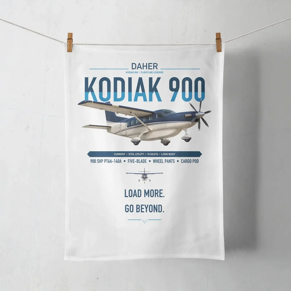 Daher Kodiak 900 design on white towel