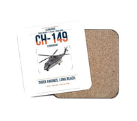 Thumbnail for Leonardo CH-149 Cormorant design on white 1 piece coaster