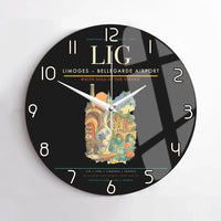Thumbnail for Limoges – Bellegarde Airport (LIG) design on black no frame wall clock