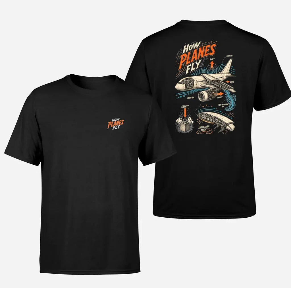 SIGNAL 616 - How Planes Fly V2 - Double-Side T-Shirt design on black double side t shirt