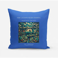 Thumbnail for VINTAGE G4407 - The Lagoon Night Fishing - Designed Pillows design on blue