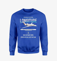 Thumbnail for Cessna Citation Longitude design on blue sweatshirt