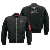 Thumbnail for Kuwait Airways Airlines aviation design embroidered on black bomber jacket