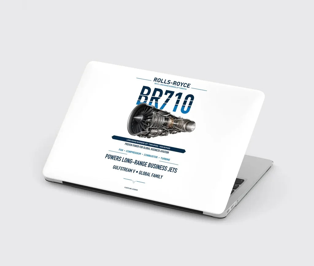 BR710 design on white MacBook case
