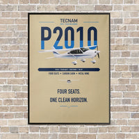 Thumbnail for Tecnam P2010 vertical canvas print - framed - beige background