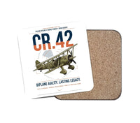 Thumbnail for Fiat CR.42 Falco design on white 1 piece coaster